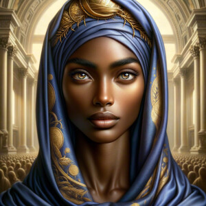 A hyper-realistic image of an African-American Jesus Christ, ser...