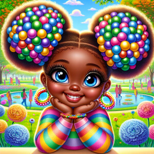 A cartoon-style digital illustration of a young African-American...