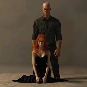 A photorealistic high resolution image. Light ginger haired fema...