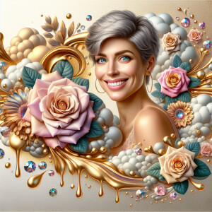 A horizontal portrait of a thinner, smiling heavy set
Caucasia...