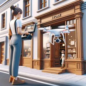 Un videomaker utilizza un drone per riprendere un video promozio...