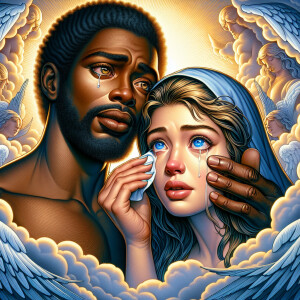 Ensure that the image distinctly represents both Jesus Christ an...
