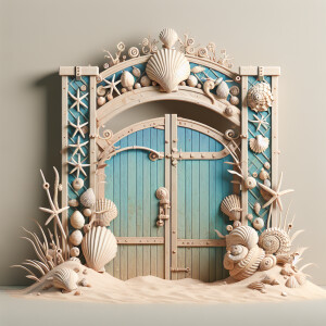 Beach gate themes behind a door