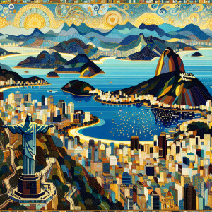 Explore how Gustav Klimt would reinterpret  painting of Rio de J...