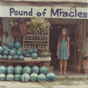 Create a faded film photograph from the early 1970s of a gorgeou...