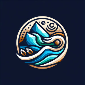 Logo for a coffee shop with the name “IceBerg”