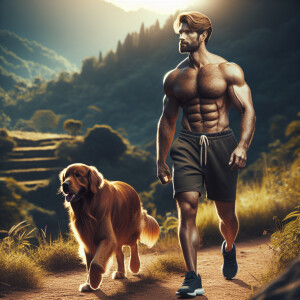 A man with brown hair and a bearish build, showcasing a hairy ch...