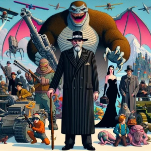 Create an image in a Pixar-inspired animation style featuring th...