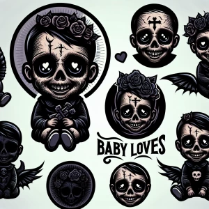 Design a series of logos for the brand "Baby Loves" featuring va...