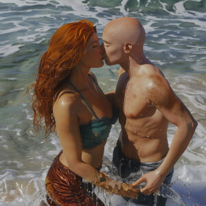 A photorealistic high resolution image. Light ginger haired fema...