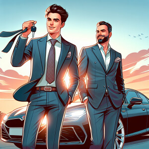 Portray the owner of the Mercedes