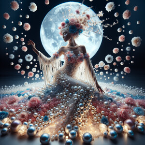 "Create an image of a majestic light skin Hawaiian woman whose f...