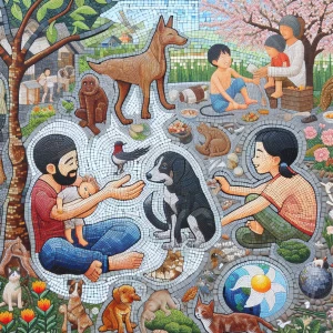 Kindness in the world for everyone including animals in a beauti...