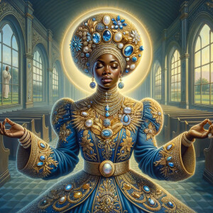 Create an illustration that embodies spirituality and a deep con...