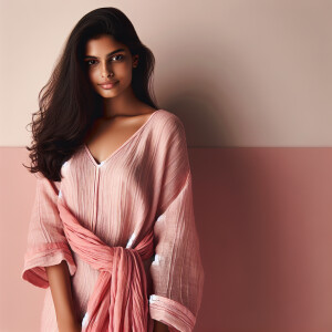 Hot Indian desi girl wearing pink nighty with less requirements