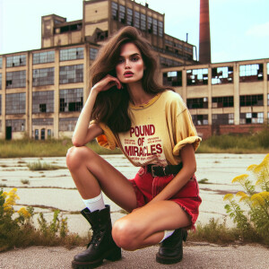 Create a color film photograph from the early seventies of a gor...