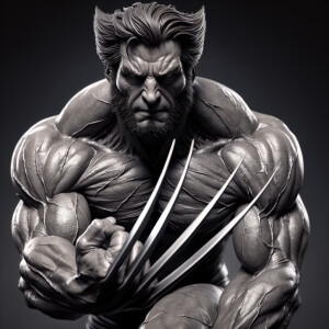 Wolverine, HDR, masterpiece, ultra-detailed, 8k resolution,air b...