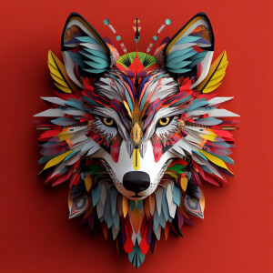 Create a 3D rendering that features an array of a vibrantly-colo...