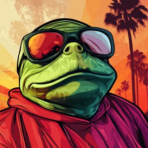 MEME PEPE in GTA art style — — in the style of a Grand Theft Au...