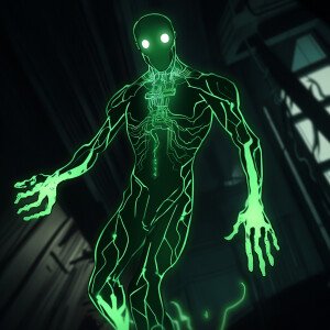 The Phantom Virus from Scooby-Doo is depicted as a digital entit...