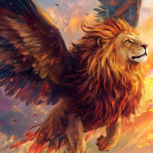 Create a majestic creature that combines the powerful body of a...