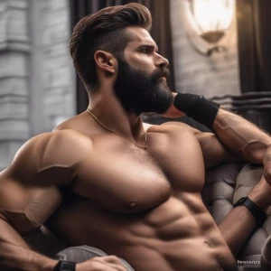 coach tiene un cuerpo peludo de Lycan musculoso y un pene enorme...