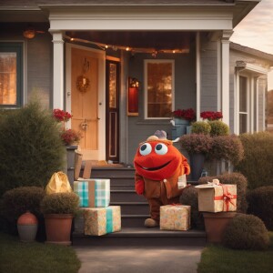 Create an image of an anthropomorphic wallet character with an a...