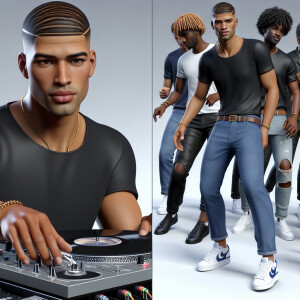 3D image of a Handsome LIGHT SKIN African American young man. Hi...