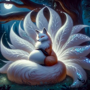 Pregnant nine tailed fox