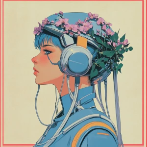 A girl with a whip of orchids and thorns --sref 6