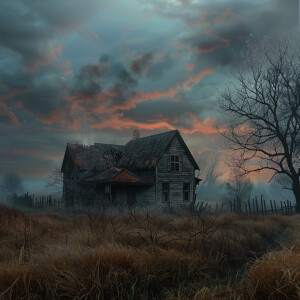 AI Image: The old house, now quiet, as dawn breaks with a sense...