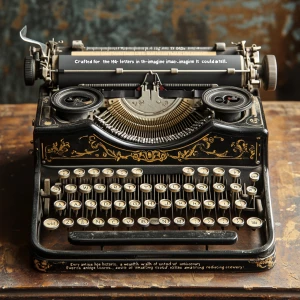 Create a high-resolution image depicting a vintage 1940s typewri...