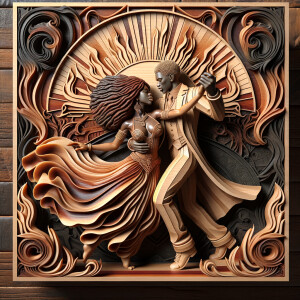 3d wood and porcelain sculpture of an Afrocentric woman with a m...
