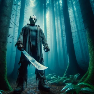 Create an image of Jason Voorhees, the iconic character from the...