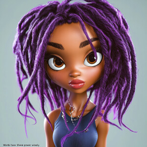 Design an ultra-high-resolution, 3D image of an African American...