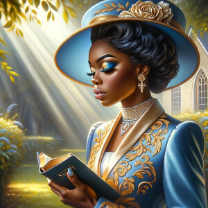 Render an airbrush oil painting of an African American woman wit...