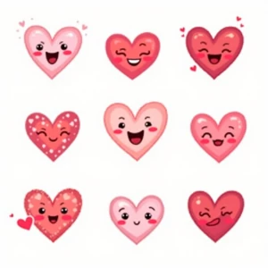 Create an image featuring a collection of charming, cartoonish h...