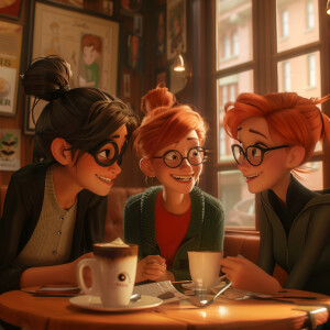 In Disney Pixar fashion: The trio sharing a laugh together, in a...