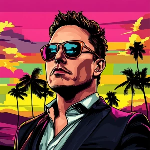 Elon Musk in GTA art style, Make love, in the style of a Grand...