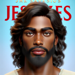 "Create a 3D realistic artwork featuring the phrase 'Jesus Saves...