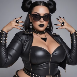 Create a very curvy and very busty woman of Ashkenazi, German, F...