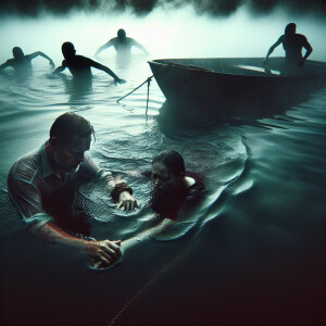 A guy and a girl drown in a lake. Something is pulling them to t...