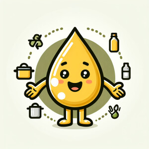 a oil drop as a mascot for a used cooking oil app