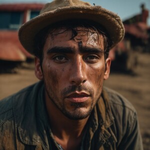 Tom Joad, 25 years old, dirty, sweat, tired