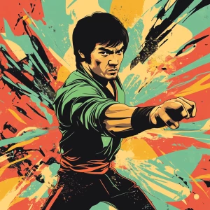 MEME PEPE in GTA art style — Bruce lee Kung Fu fighting — in the...
