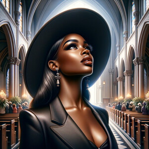 Create an airbrush oil painting of an African American woman wit...