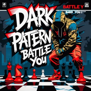 Design an album cover for a hip-hop track called "Dark Pattern B...