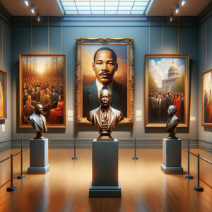 Design a close-up, detailed 3D view inside an African-American m...