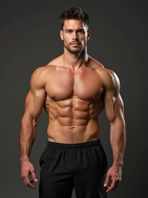 Create a realistic image of an athletic male figure resembling J...