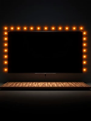 Black screen met subtiele flare-glow animatie (heel zacht)